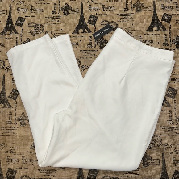 Prettylittlething NWT! Plus White Tailored Fitted Trousers Pant Size 18 - Picture 2 of 12